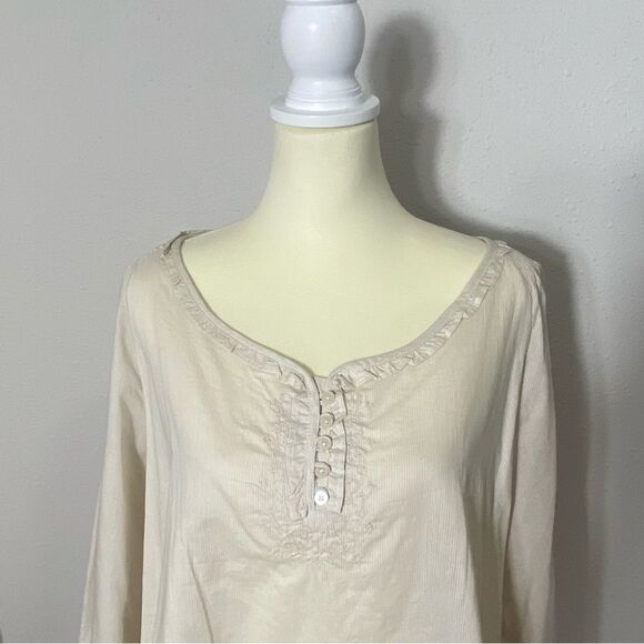 Bit & Bridle 100% Cotton Lightweight Striped Peasant Tunic Top Women's Size 1X - Picture 11 of 16
